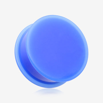 A Pair Of Soft Silicone Double Flared Plug-Blue